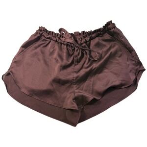 Abercrombie & Fitch Brown Satin Sleep Shorts Paperbag‎ Waist Drawstring Small
